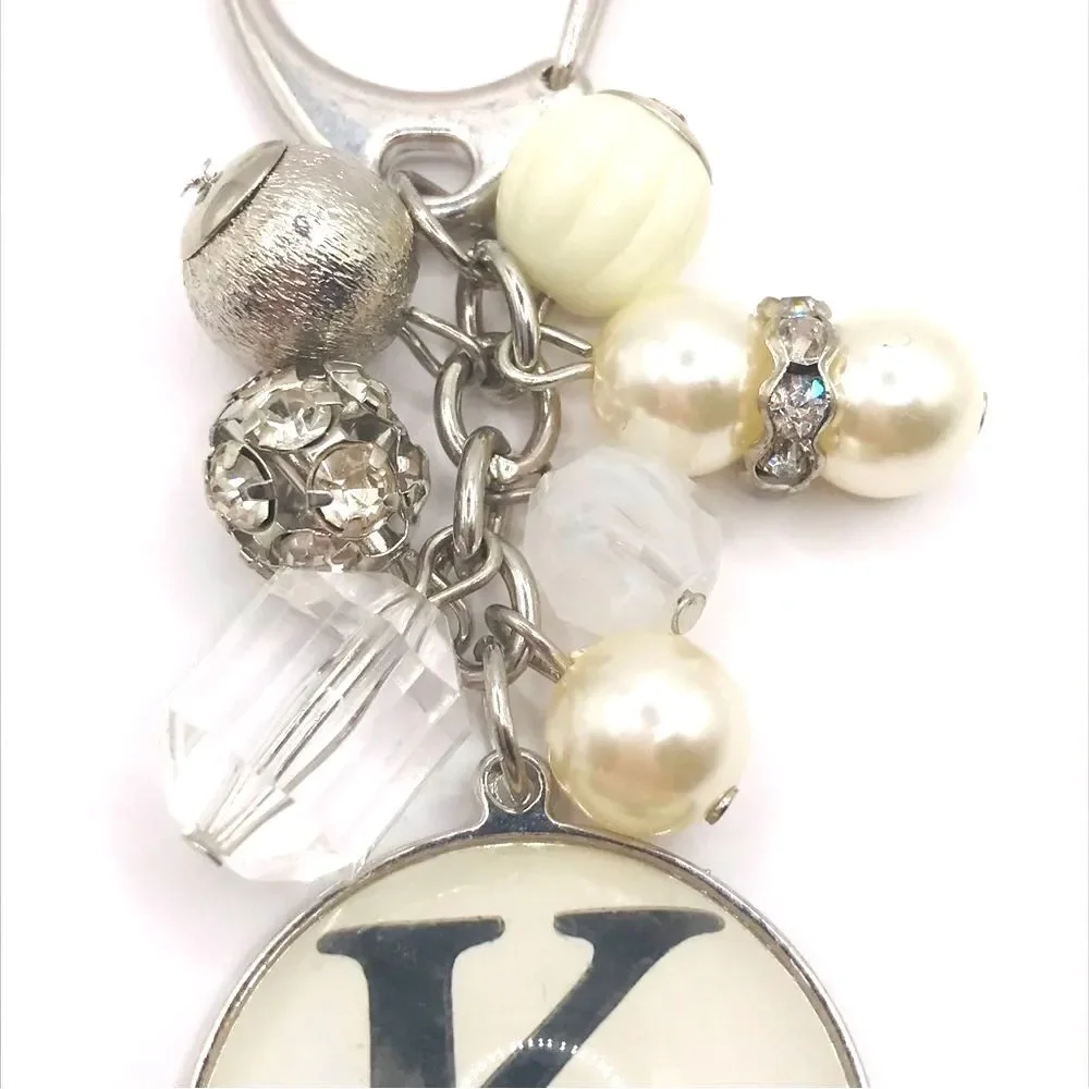 Silver Chic Initial K Keychain Car Accessory